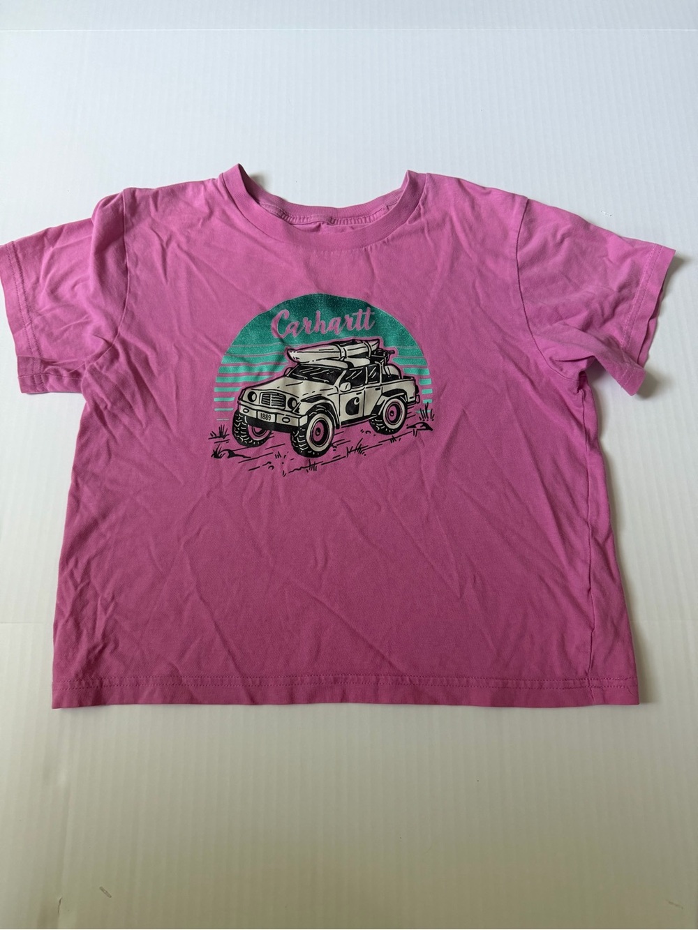 Carhartt Girls' Pink Tee with Jeep Graphic